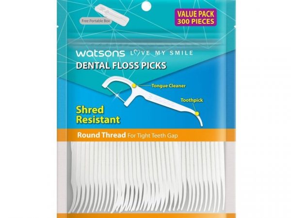 Watsons Round Thread Dental Floss Picks (Value Pack) 300s.