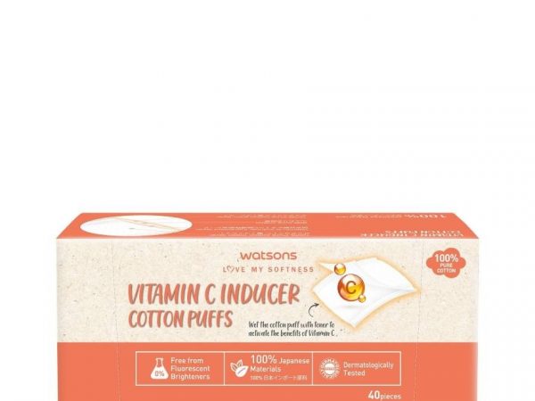 Watsons Vitamin C Inducer Cotton Puffs 40 pcs.