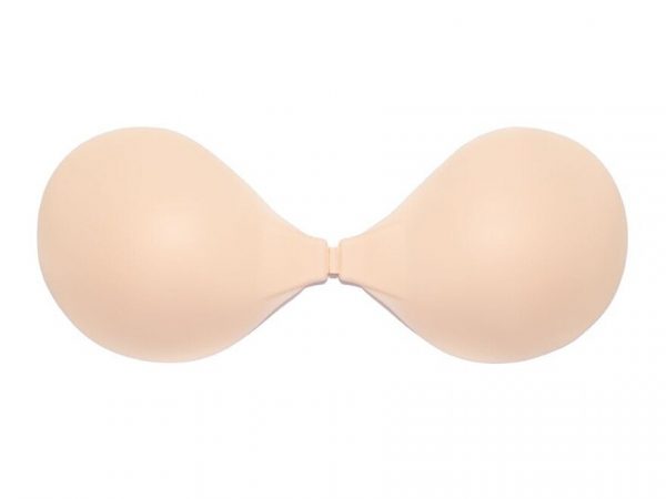 Feyre Round Shape Adhesive Silicone Bra White Beige Size C