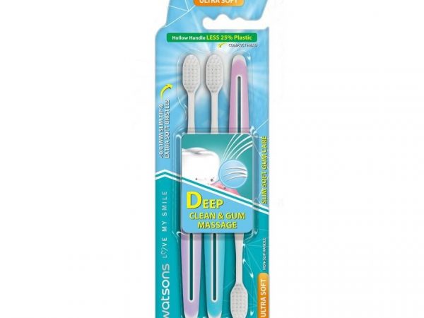 Watsons Slim Soft Gum Care Toothbrush (Ultra Soft) 3 Pcs.