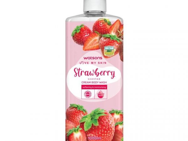 Watsons Love My Skin Strawberry Scented Cream Body Wash 1000ml.