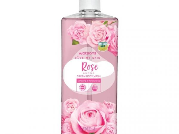Watsons Love My Skin Rose Scented Cream Body Wash 1000ml.