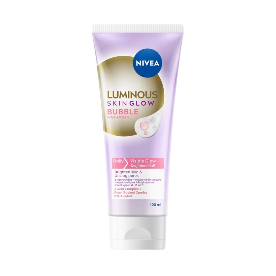 Nivea Luminous Wash Foam Skin Glow Bubble 100 Ml.