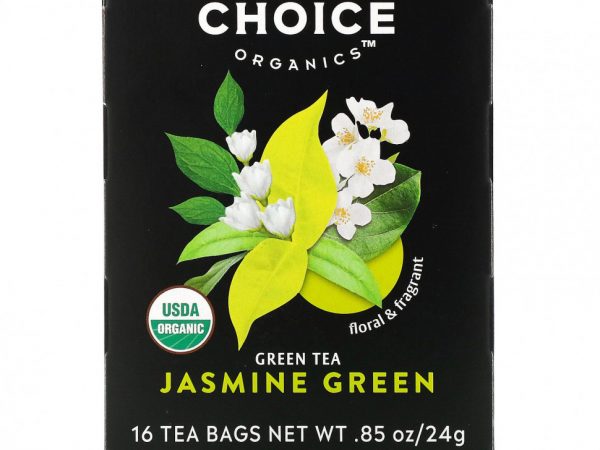Choice Organic Teas, Green Tea, Organic Jasmine Green, 16 Tea Bags, .85 oz (24 g)