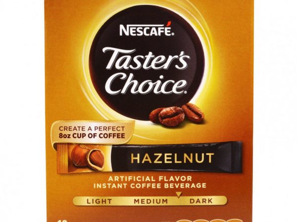 Nescaf?, Taster's Choice, растворимый кофейный напиток, фундук, средней / темной обжарки, 16 пакетиков по 3 г (0,1 унции)