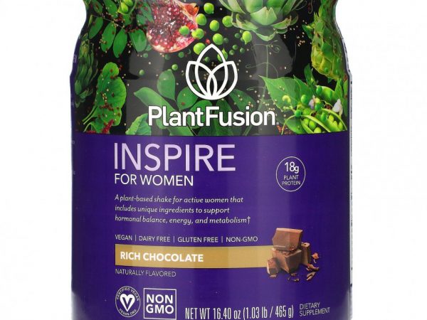 PlantFusion, Inspire для женщин, насыщенный шоколад, 465 г (16,40 унции)