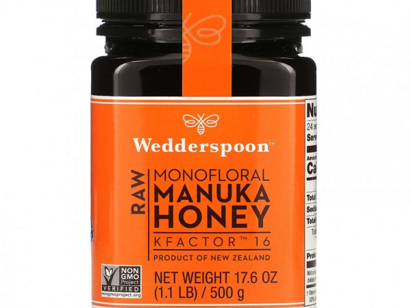 Wedderspoon, необработанный монофлорный мед манука, KFactor 16, 500 г (1,1 фунта)