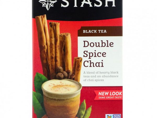 Stash Tea, Black Tea, Чай с двумя специями, 18 чайных пакетиков, 1,1 унции (33 г)