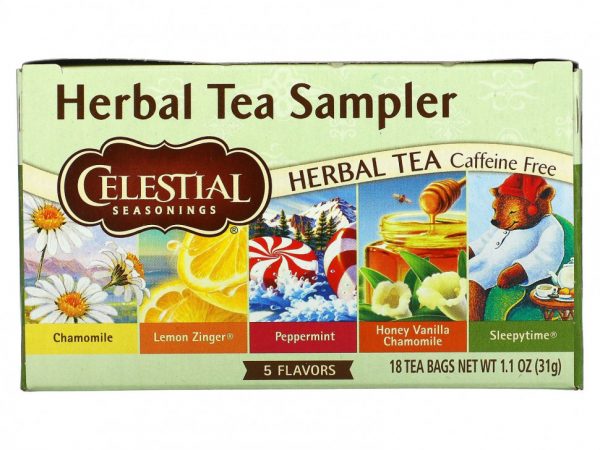 Celestial Seasonings, набор травяных чаев, без кофеина, 5 вкусов, 18 чайных пакетиков, 30 г (1,0 унция)