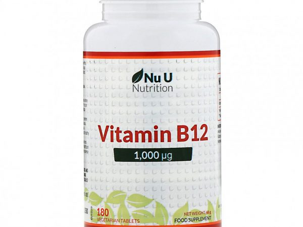 Nu U Nutrition, Витамин B12, 1000 мкг, 180 вегетарианских таблеток