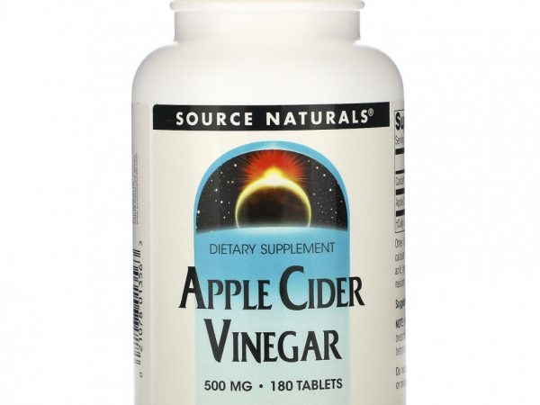 Source Naturals, яблочный уксус, 500 мг, 180 таблеток
