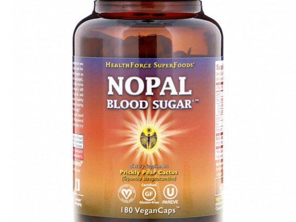 HealthForce Superfoods, Nopal Blood Sugar, 180 веганских капсул