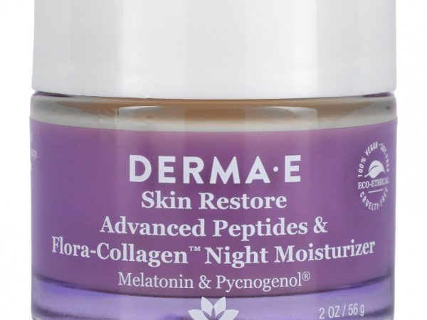 Derma E, Ночное увлажняющее средство с пептидами и коллагеном с улучшенными свойствами, 56 г (2 унции)