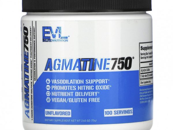 EVLution Nutrition, Agmatine750, без добавок, 75 г (2,65 унции)