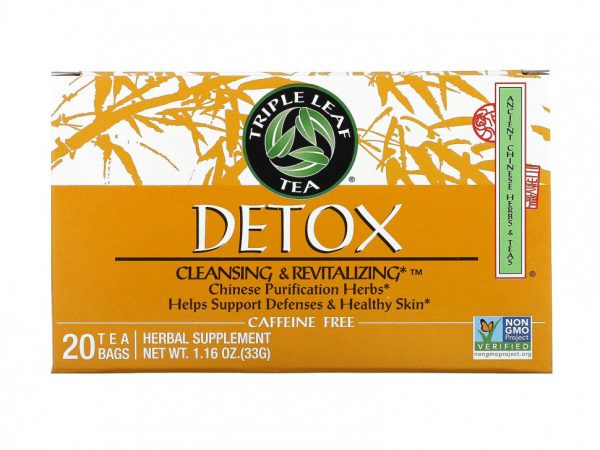 Triple Leaf Tea, Detox, без кофеина, 20 чайных пакетиков, 33 г (1,16 унции)