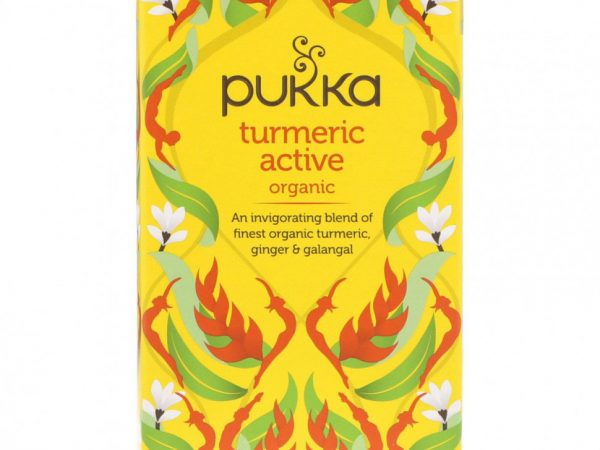 Pukka Herbs, Organic Turmeric Active, без кофеина, 20 пакетиков травяного чая, 36 г (1,27 унции)