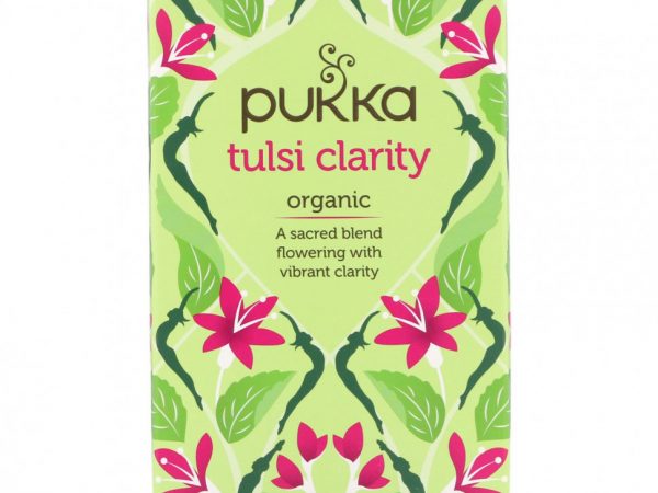 Pukka Herbs, Organic Tulsi Clarity, без кофеина, 20 пакетиков травяного чая, 1,27 унции (36 г)