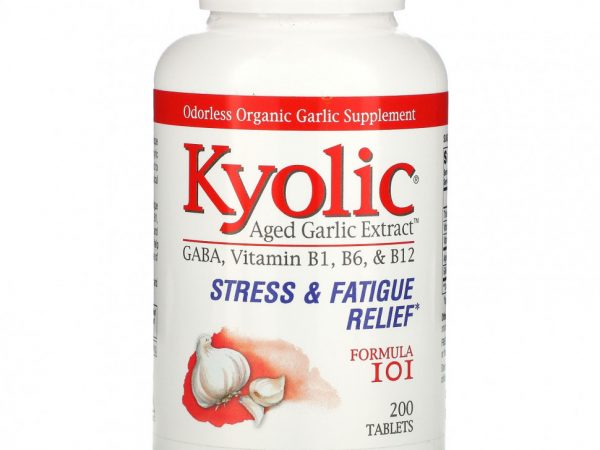 Kyolic, Экстракт зрелого чеснока, помощь при стрессе и усталости, формула 101 200 таблеток