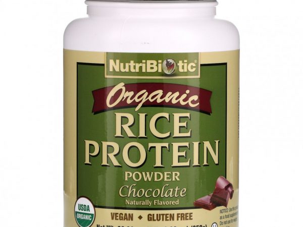 NutriBiotic, Органический необработанный рисовый белок, шоколад, 650 г (6,9 унц.)