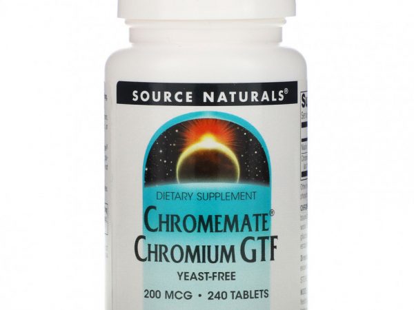 Source Naturals, Chromemate, GTF, хром, 200 мкг, 240 таблеток