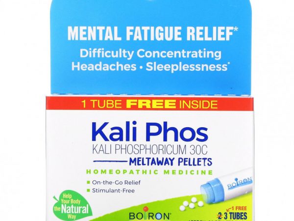 Boiron, Kali Phosphoricum, гранулы Meltaway, 30C, 3 тюбика, прибл. 80 гранул каждая