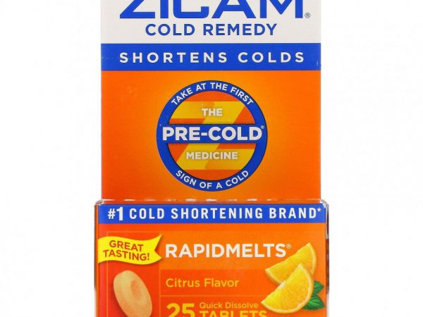 Zicam, Cold Remedy, RapidMelts, цитрус, 25 быстрорастворимых таблеток