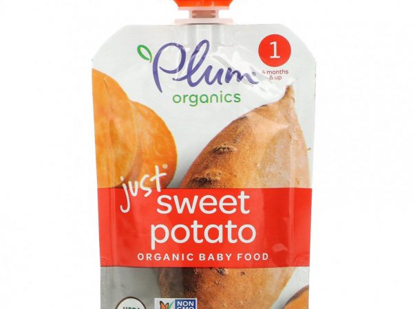 Plum Organics, органическое детское питание, этап 1, просто батат, 85 г (3 унции)
