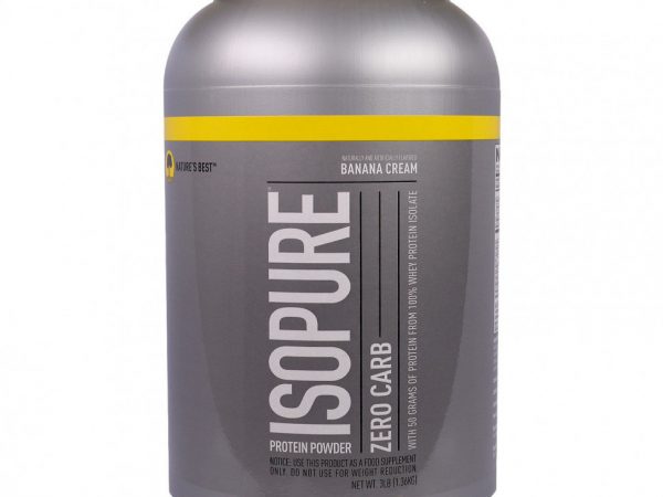 Isopure, Без углеводов, протеиновый порошок, банановый крем, 1,36 кг (3 фунта)