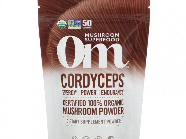Om Mushrooms, кордицепс, сертифицированный на 100% органический грибной порошок, 100 г (3,5 унции)