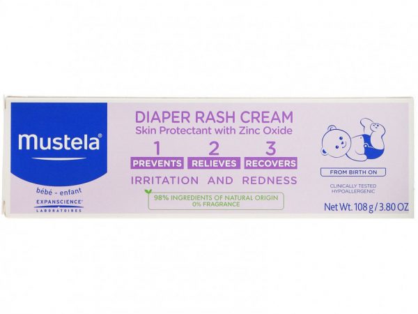 Mustela, детский крем от опрелостей «1-2-3», без отдушек, 108 г (3,80 унции)