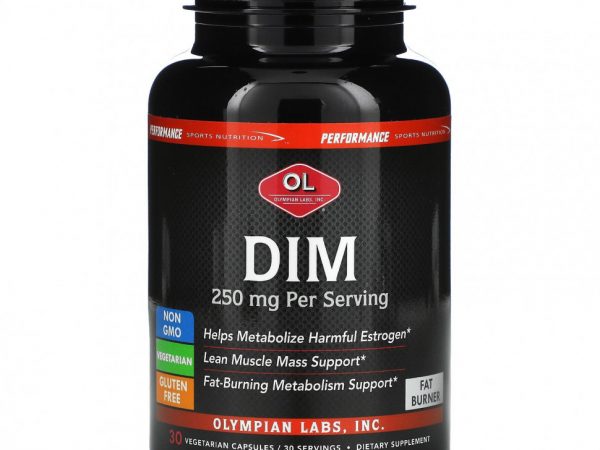 Olympian Labs, Performance Sports Nutrition, DIM, 250 мг, 30 вегетарианских капсул