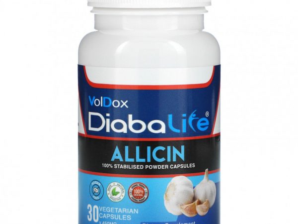 Allimax, Diabalife, аллицин, 500 мг, 30 вегетарианских капсул