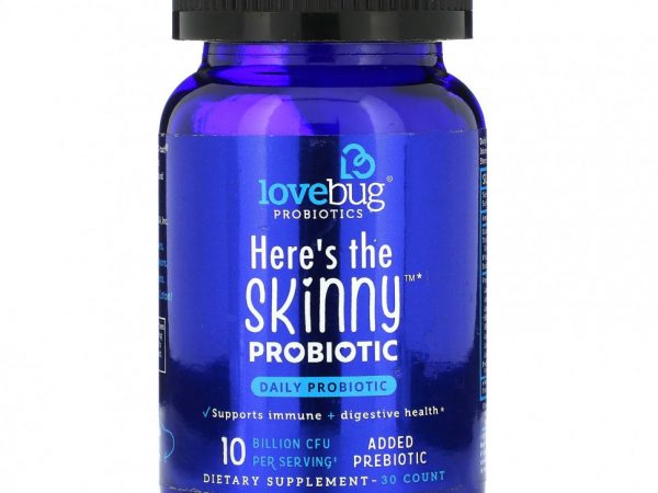 LoveBug Probiotics, Here's The Skinny, пробиотик, 10 млрд КОЕ, 30 капсул