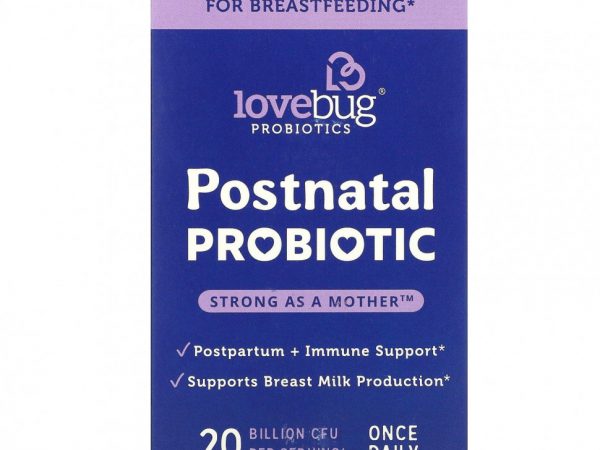 LoveBug Probiotics, пробиотик для послеродового периода, 20 млрд КОЕ, 30 капсул