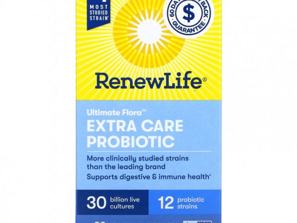 Renew Life, Ultimate Flora Extra Care Probiotic, 30 млрд КОЕ, 30 вегетарианских капсул