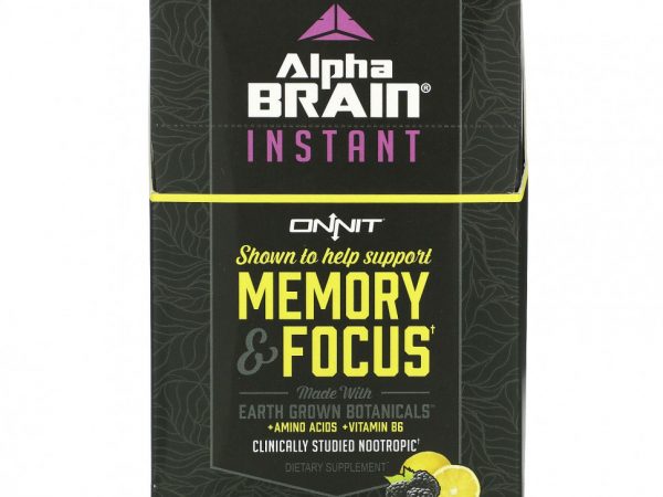 Onnit, AlphaBRAIN Instant, для памяти и концентрации, со вкусом ежевики и лимонада, 30 пакетиков по 3,9 г (0,14 унции)