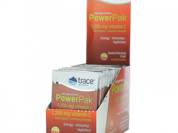 Trace Minerals ®, Electrolyte Stamina Power Pak, гуава и маракуйя, 30 пакетиков по 5 г (0,18 унции)