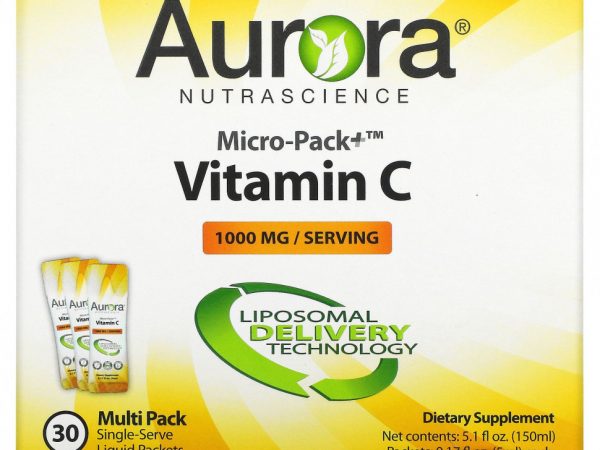 Aurora Nutrascience, Micro-Pack + витамин C, 1000 мг, 30 пакетиков по 5 мл (0,17 жидк. Унции)