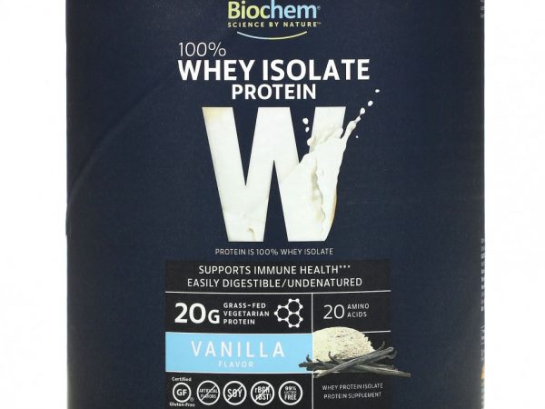 Biochem, 100% изолят сывороточного протеина, ванильный вкус, 857 г (30,2 унции)