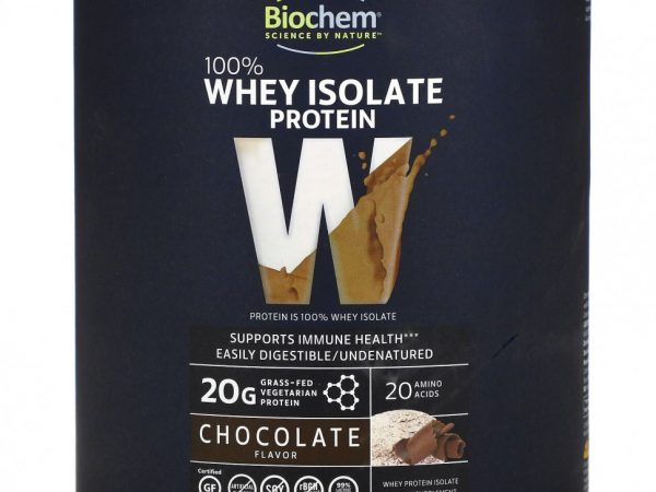 Biochem, 100% цельный изолят из изолята сывороточного протеина, со вкусом шоколада, 878 г (1,9 фунта)