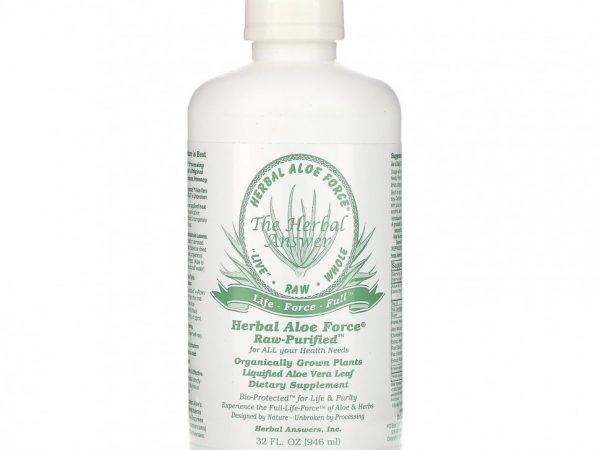 Herbal Answers, Herbal Aloe Force, Raw Purified, 946 мл (32 жидких унции)