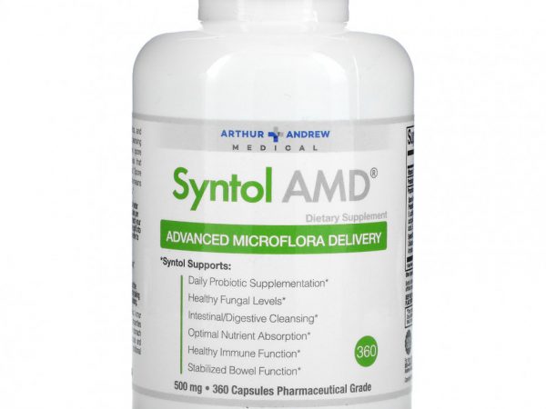 Arthur Andrew Medical, Syntol AMD, Advanced Microflora Delivery, средство для здоровой микрофлоры, 500 мг, 360 капсул