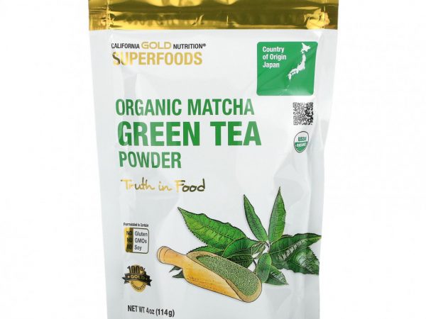 California Gold Nutrition, Superfoods, зеленый чай матча в порошке, 114 г (4 унции)