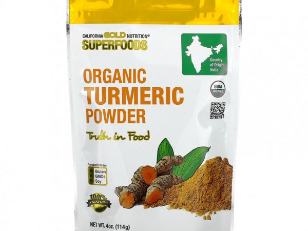 California Gold Nutrition, Superfoods, органический порошок куркумы, 4 унции (114 г)
