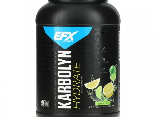 EFX Sports, Karbolyn Hydrate, лимон и лайм, 1856 г (4,09 фунта)
