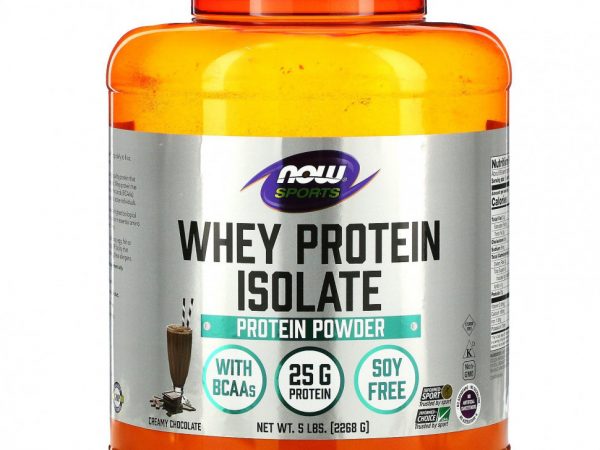 NOW Foods, Sports, изолят сывороточного протеина, со вкусом кремового шоколада, 2268 г (5 фунта)
