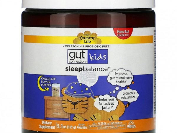 Country Life, Gut Connection Kids, Sleep Balance, пищевая добавка для детей для улучшения сна, порошок с шоколадным вкусом, 147 г (5,1 унции)