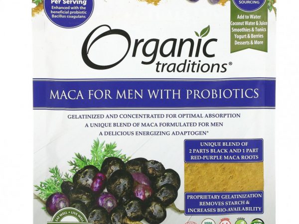 Organic Traditions, Мака для мужчин с пробиотиками, 150 г (5,3 унции)