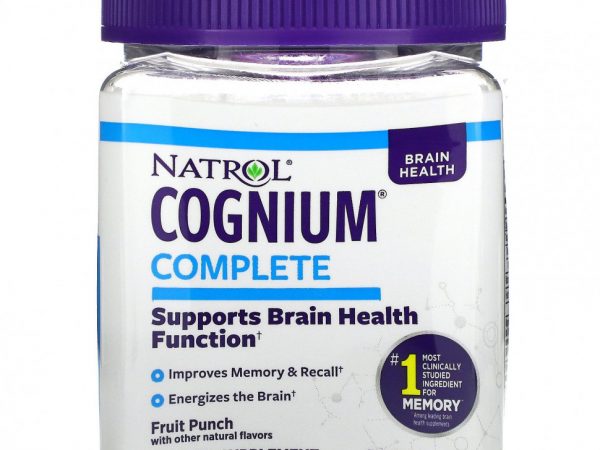 Natrol, Cognium Complete, фруктовый пунш, 50 жевательных таблеток