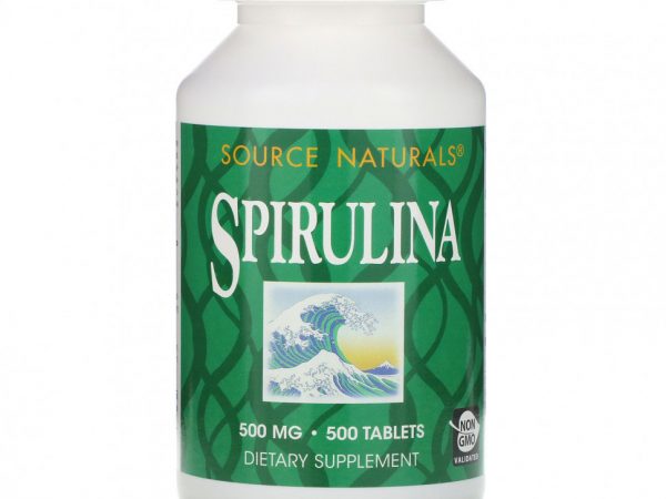 Source Naturals, Спирулина, 500 мг, 500 таблеток